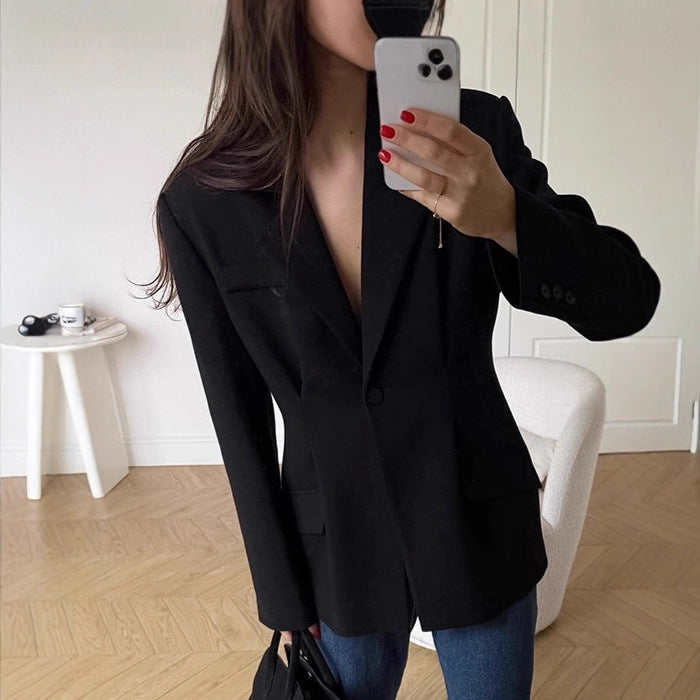 Damen Blazer mit betontem Schnitt und Taschen R&B
