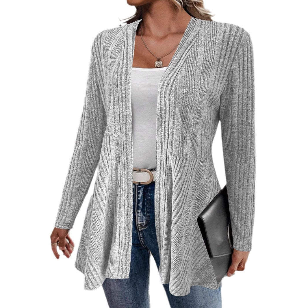 Damen Strickjacke mit asymmetrischem Design und offener Vorderseite