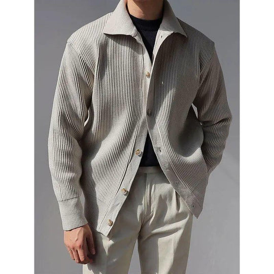 Herren Strukturierte Button-Down-Jacke R&B