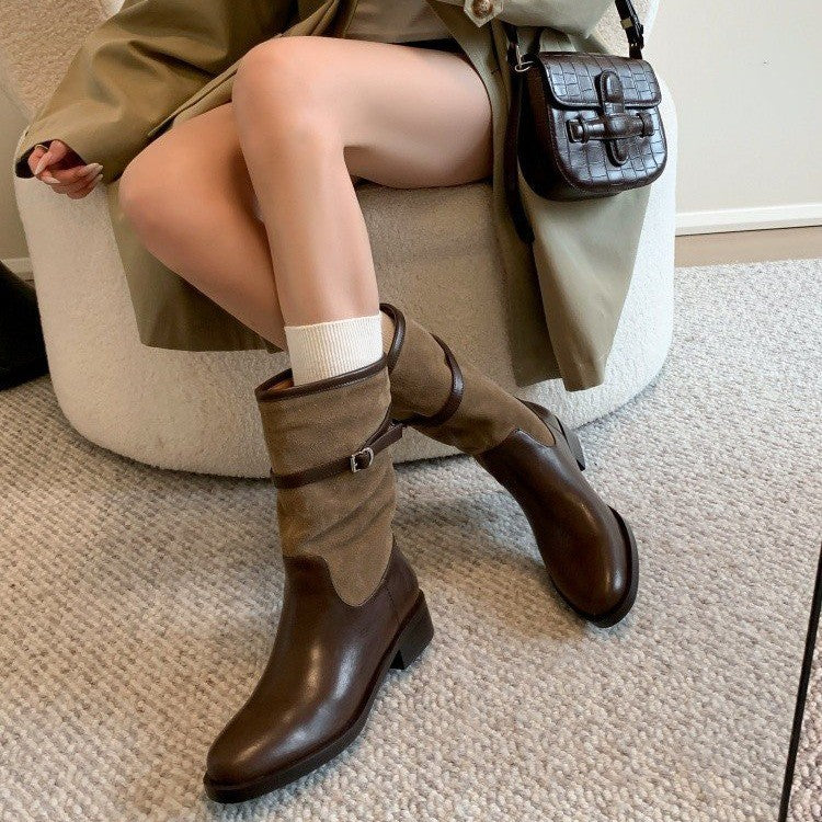 Damen modische Stiefel mit variabler Schaftbreite und bequemem Innenfutter R&B