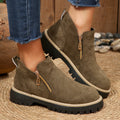 Damen Stiefeletten mit dekorativem Reißverschluss und rutschfester Sohle R&B