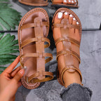 Damen Flauschige Riemchen-Sandalen mit komfortablem Fußbett und ergonomischem Design R&B