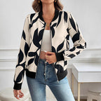 Damen Bomberjacke mit floralem Print und sportlichem Schnitt R&B