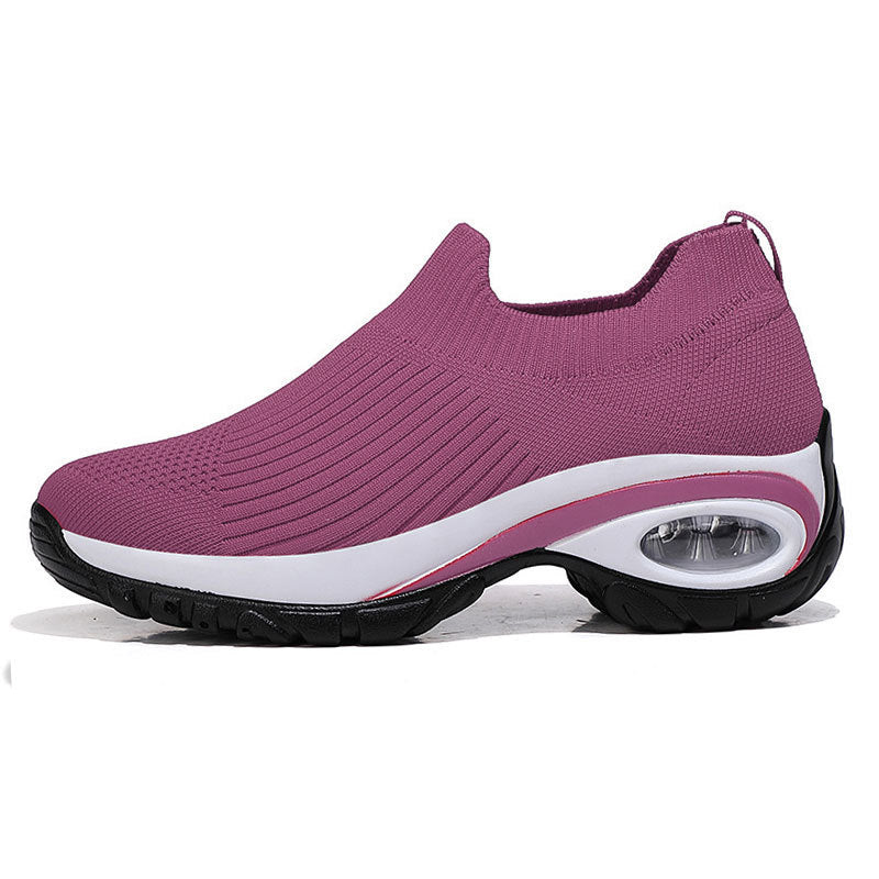 Damen Komfortable Slip-On Sneakers mit atmungsaktiver Strickoberfläche R&B