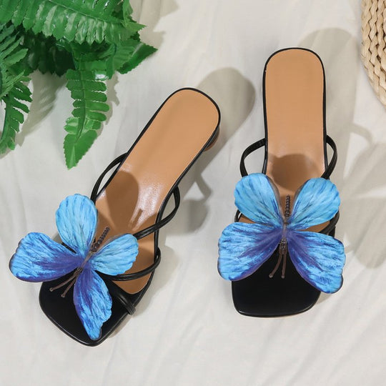 Damen Sandalen mit glamourem Schmetterlingsdesign R&B