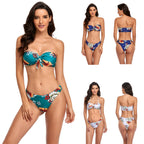 Damen Bandeau-Bikini mit verstellbarem Knotted Detail R&B