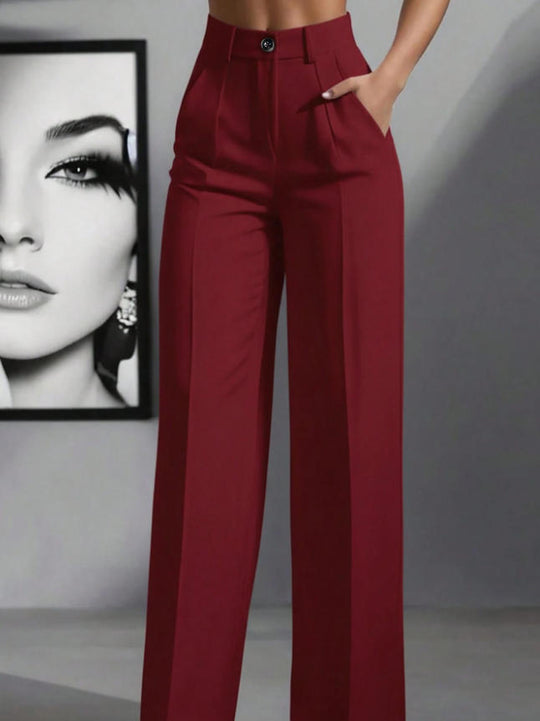 Damen elegante weite Bundfaltenhose R&B