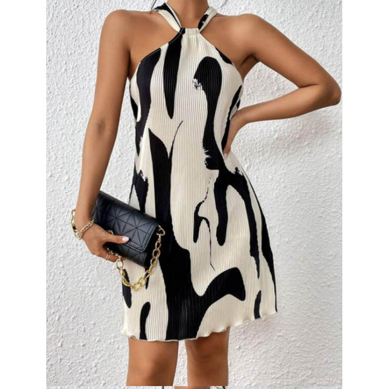 Damen modisches Kurzkleid mit raffiniertem Halterdesign R&B