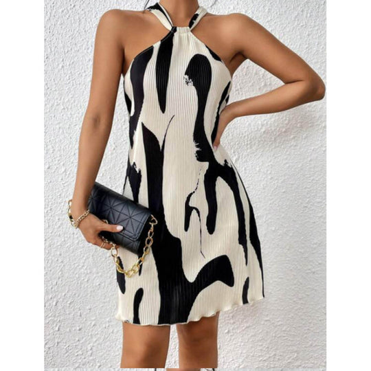 Damen modisches Kurzkleid mit raffiniertem Halterdesign R&B