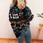 Damen Weihnachts-Pullover mit nordischem Design und festlichen Motiven R&B