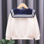Mädchen Sweatshirt mit maritimem Kragen und dekorativem Schleifendetail R&B