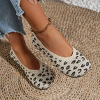 Damen Ballerinas mit modischem Leopardenmuster und bequemer Sohle R&B