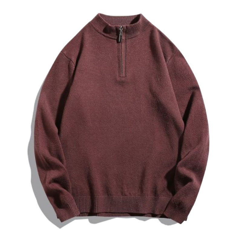 Herren gemütlicher Rollkragenpullover mit Reißverschluss R&B