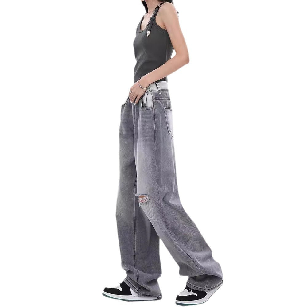 Damen Weite Jeans im modernen Oversized-Schnitt mit einzigartigen Waschungen R&B