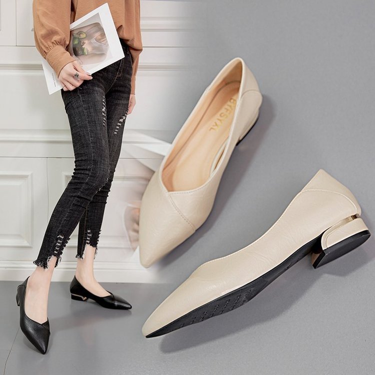 Damen elegante Spitze Ballerinas mit modischem Absatz