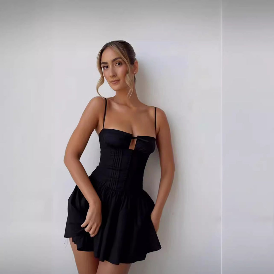 Damen Verspielt geschnittenes Cocktailkleid mit elegantem Wickeloberteil und Rüschensaum R&B