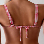 Damen Triangel-Bikini mit verspieltem Floral-Design und elastischen Trägern R&B