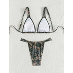 Damen Triangel-Bikini Set mit floralen Akzenten