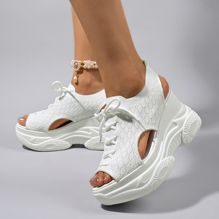 Damen Chunky Sneakers mit offenem Zehenbereich und atmungsaktivem Obermaterial R&B