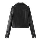 Damen Kunstleder Bikerjacke mit asymmetrischem Reißverschluss und praktischen Taschen R&B