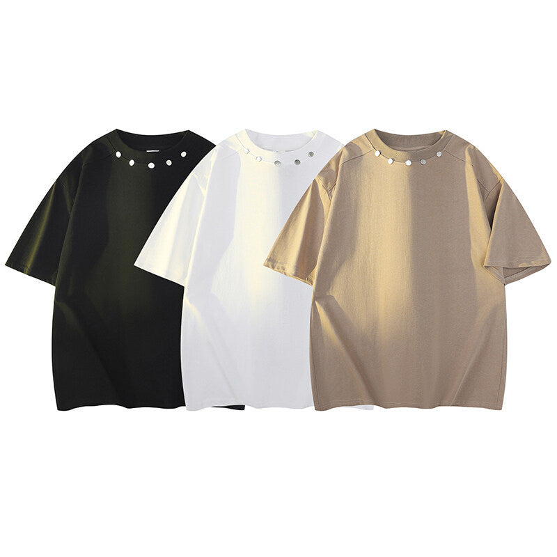 Damen Oversized T-Shirt mit dekorativen Metallakzenten