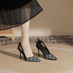 Damen Slingback High Heels mit elegantem spitzen Design und hochwertiger Materialkombination