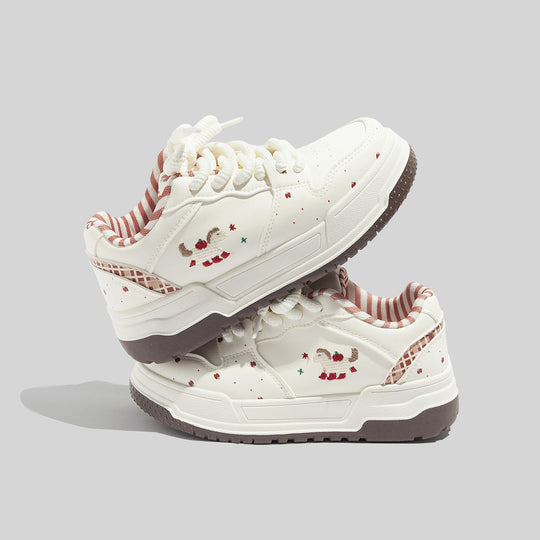 Damen Verspielte Sneaker mit fröhlichem Gingerbread-Motiv und gepolsterter Sohle R&B