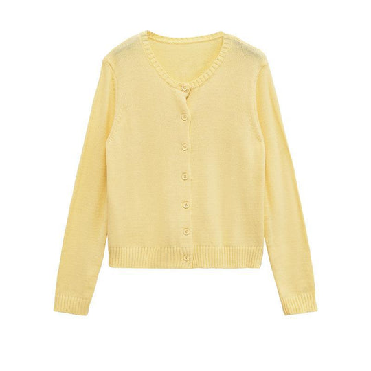 Damen leichte Strickjacke mit schlichten Knöpfen und eleganter Passform R&B
