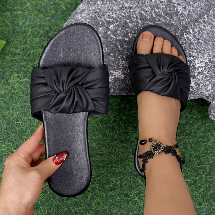 Damen elegante Riemchen-Sandalen mit modischem Knoten-Design R&B