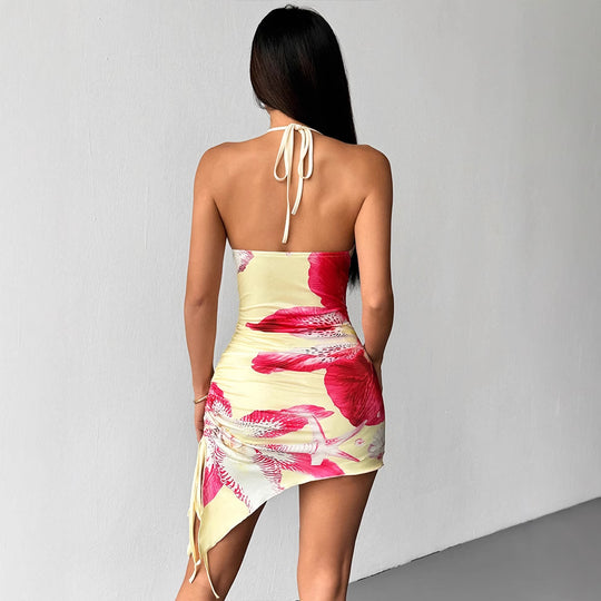 Damen Badeanzug mit Blumenmuster und asymmetrischem Schnitt R&B