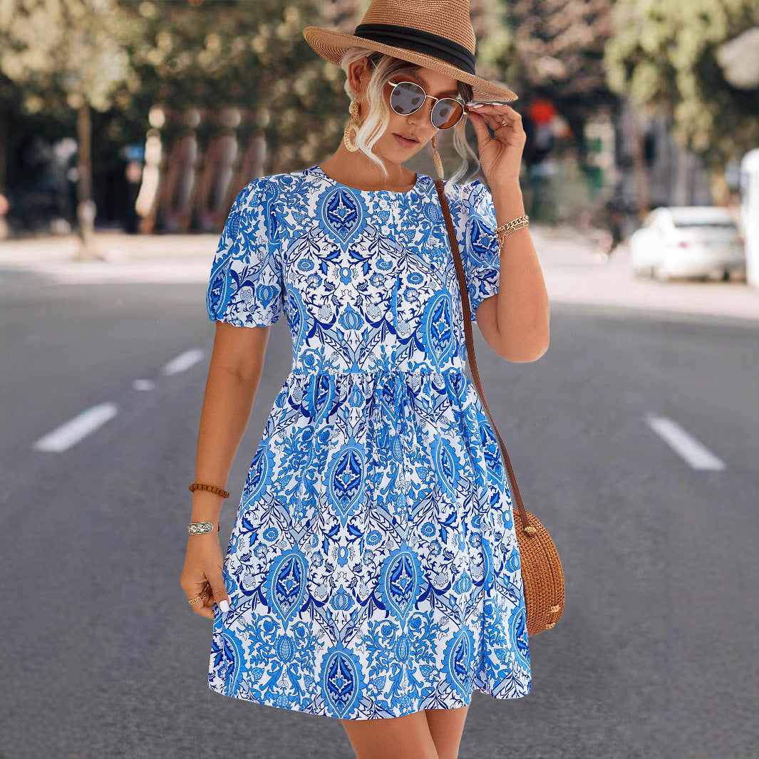 Damen A-Linien Kleid mit floralem Muster und lässigem Schnitt R&B