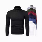 Herren Rollkragenpullover aus weichem Baumwollmix mit körperbetontem Schnitt