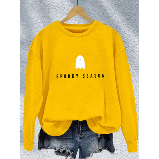 Damen Sweatshirt mit lässigem Gruselmotiv und weichem Innenfleece R&B