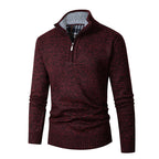 Herren Strickpullover mit halbem Reißverschluss und strukturiertem Design