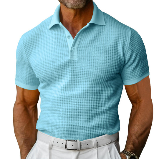 Herren nan strukturiertes Poloshirt mit Waffelpiqué und tailliertem Schnitt R&B