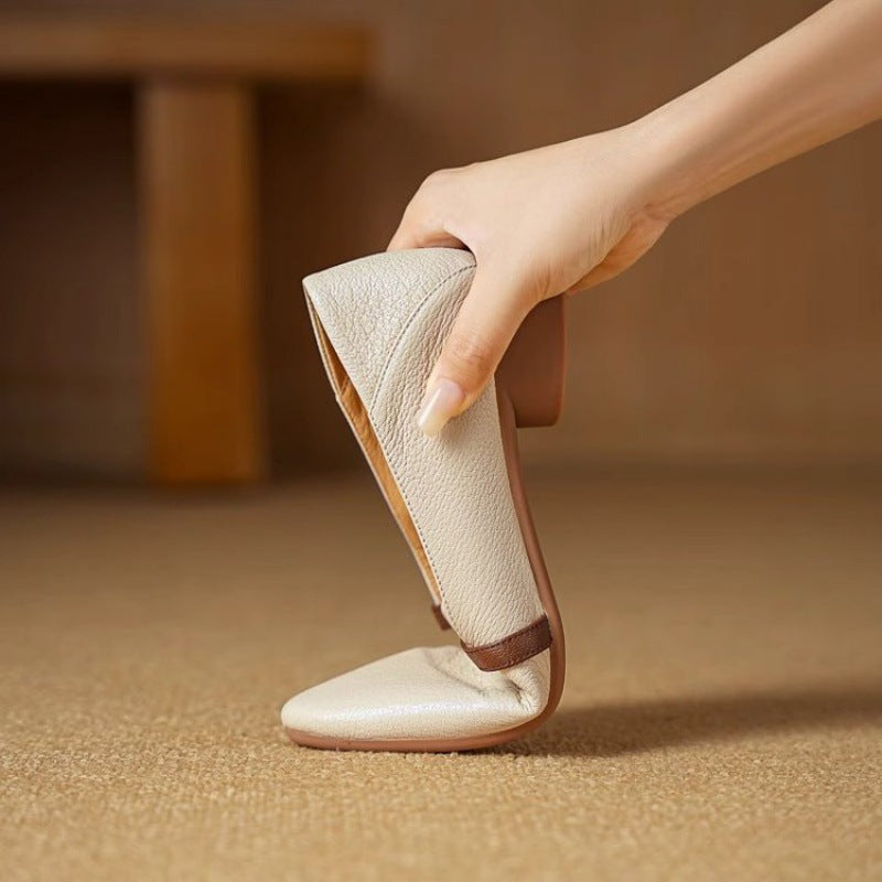 Damen Elegante Ballerinas mit schickem Riemchen und hochwertigem Lederoberteil R&B