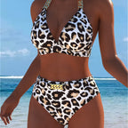 Damen Bikini mit luxuriösem Marmormuster und edlen Details R&B