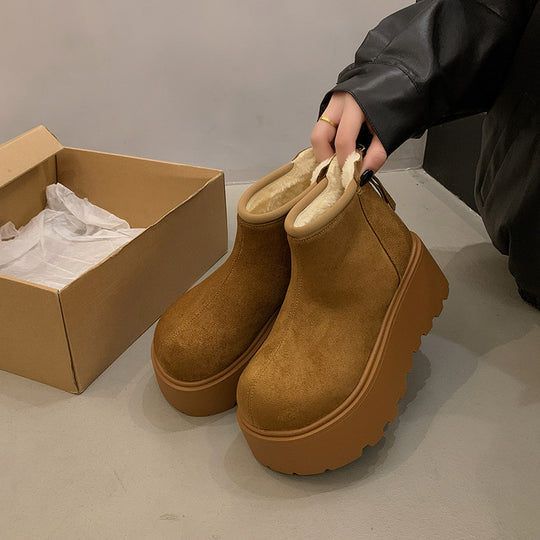 Damen Platform-Stiefelette mit kuscheligem Innenfutter R&B