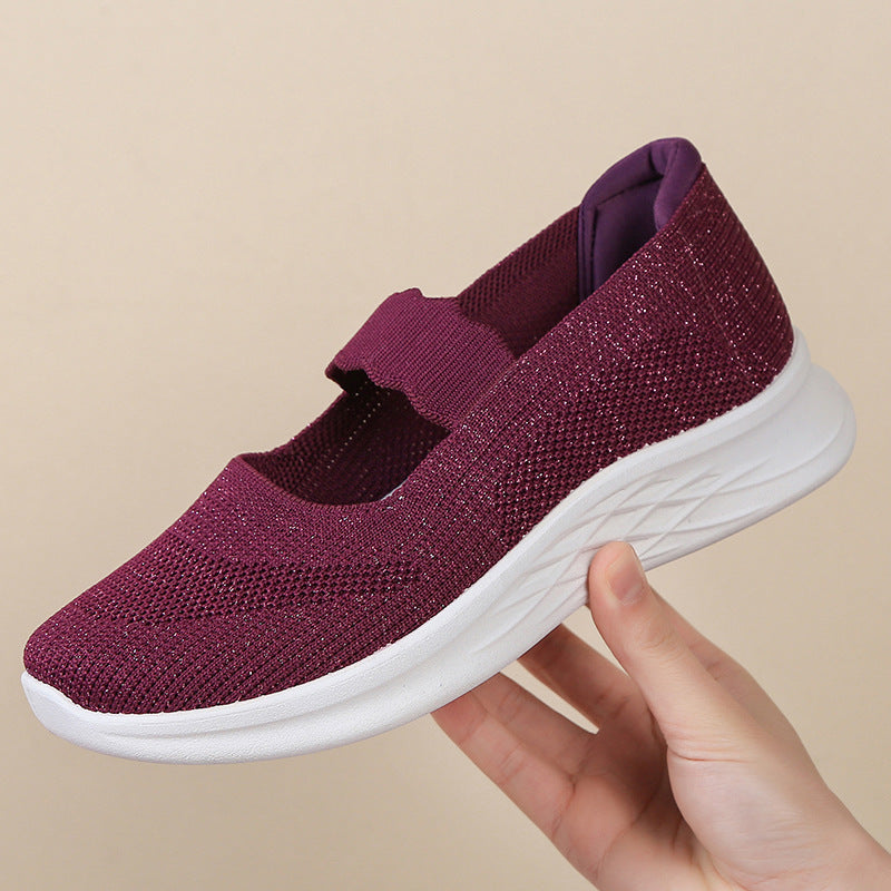 Damen bequeme Sneaker mit elastischen Riemen R&B