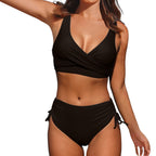 Damen Hoch taillierter Bikini mit Wickeloberteil R&B