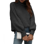 Damen Großer, gemütlicher Pullover mit weichem Rollkragen