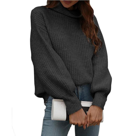 Damen Großer, gemütlicher Pullover mit weichem Rollkragen R&B