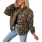 Damen Trendige Leo-Fleecejacke mit lässigem Schnitt R&B