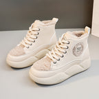 Damen hohe Sneaker mit flauschigem Innenfutter und robuster Sohle R&B