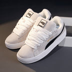 Damen modische Sneakers mit elastischen Schnürsenkeln und weichem Obermaterial