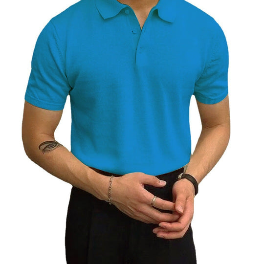 Herren Polo-Shirt aus atmungsaktiver Baumwolle mit elegantem Kragen R&B