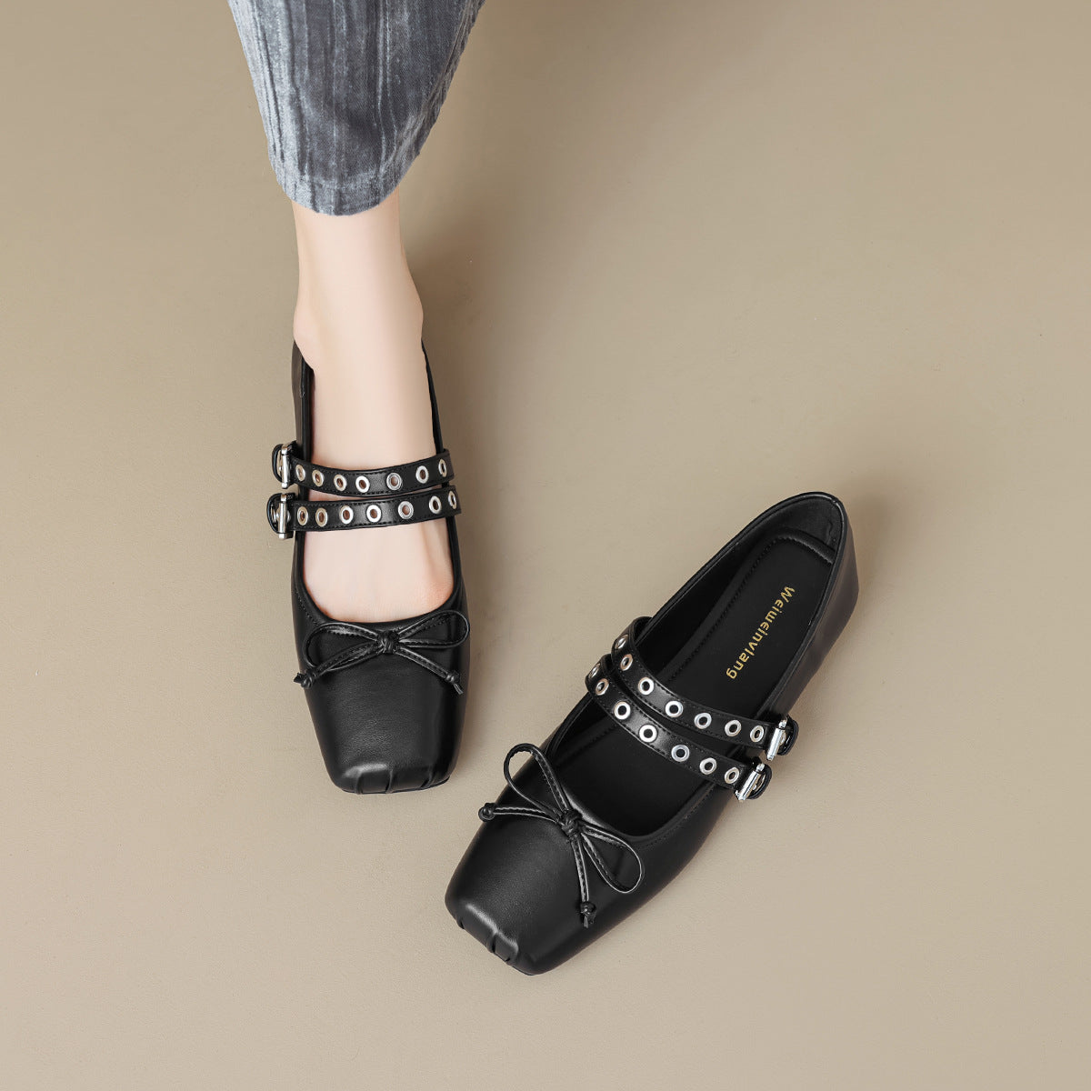 Damen Ballerinas mit modischen Schnallen und elegantem Schnitt