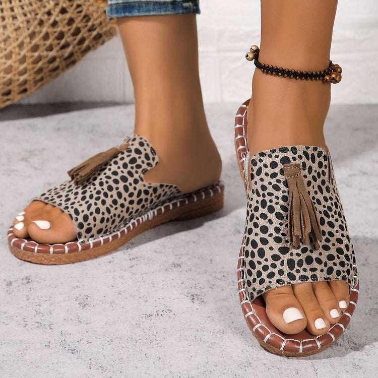 Damen Elegante Pantoletten mit Quastenverzierung R&B
