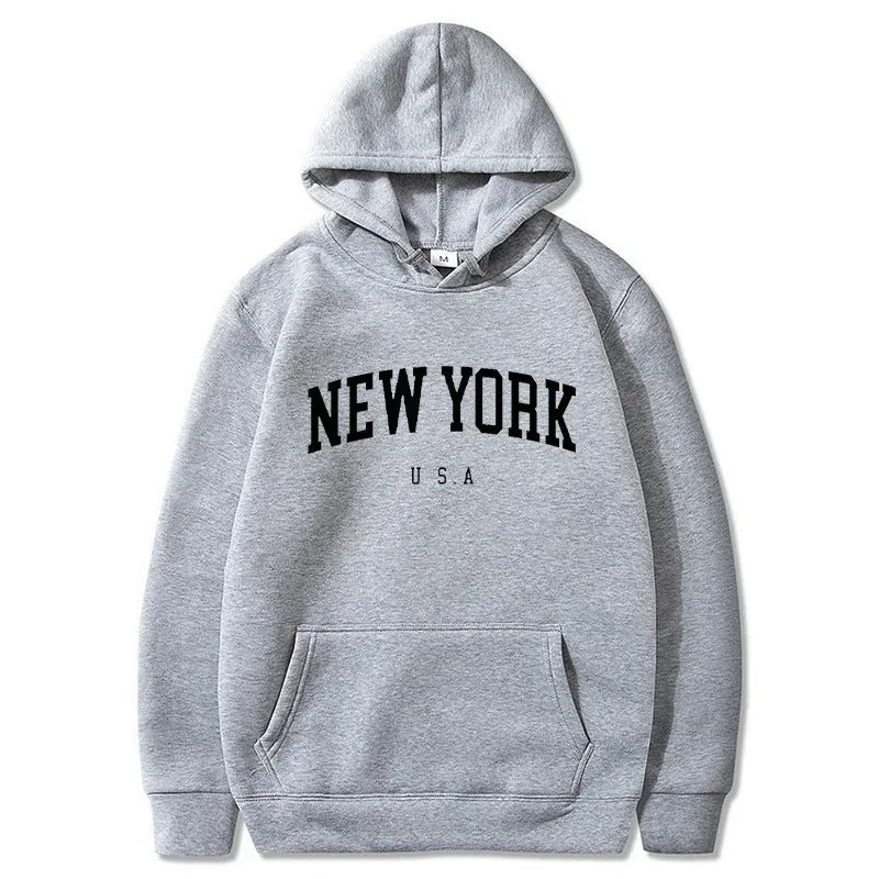 Damen Kapuzenpullover mit modischem New York Print und bequemer Passform