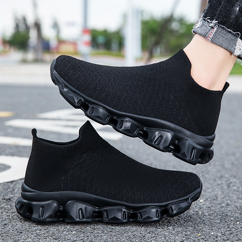 Damen Freizeit-Sneaker mit elastischem Strickoberteil und rutschfester Sohle R&B